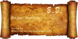 Bojer Dorina névjegykártya